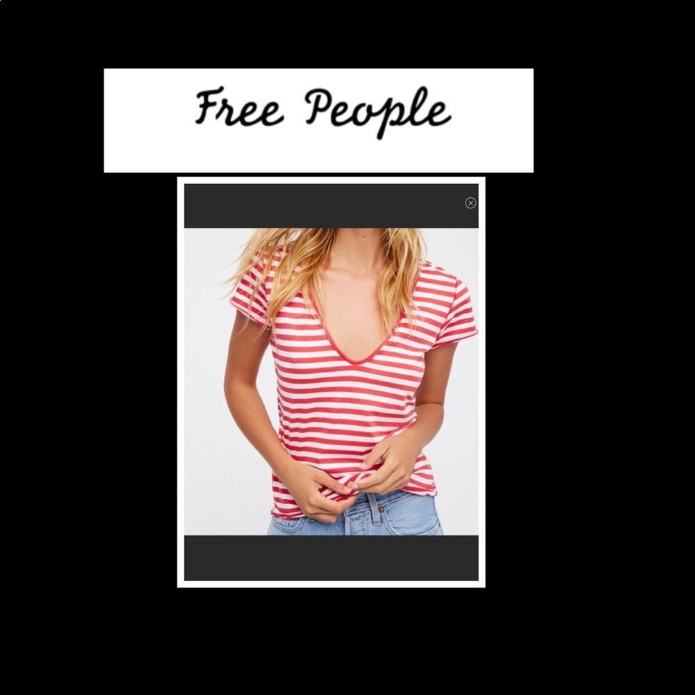 Free People-We The Free size XS red/white stripe - Picture 1 of 5